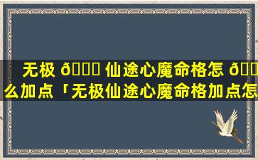 无极 💐 仙途心魔命格怎 🐘 么加点「无极仙途心魔命格加点怎么加」